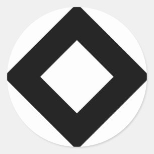 Adesivo Redondo Diamante branco, beira preta corajosa