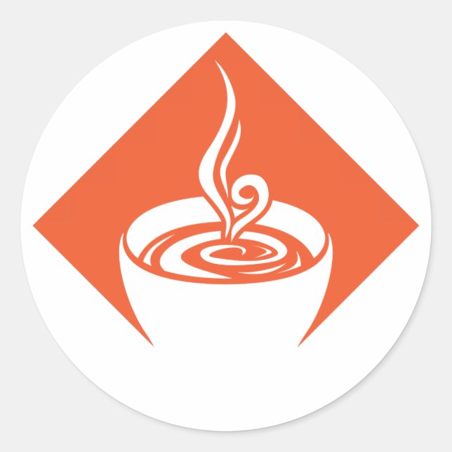 Adesivo Redondo diamante de café (Frente)