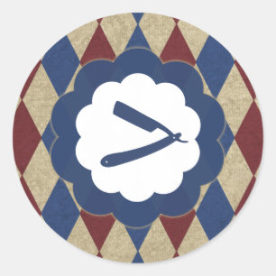 Adesivo Redondo diamantes do barbeiro