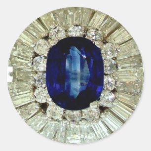 Adesivo Redondo Diamantes dos cristais de rocha da bijutaria do