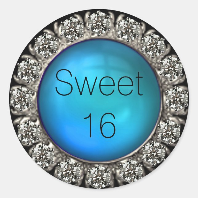 Adesivo Redondo Diamantes Glamorous Faux Envelope Seal (Frente)