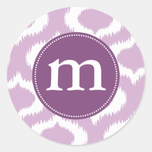 Adesivo Redondo Diamantes modernos de Ikat da lavanda