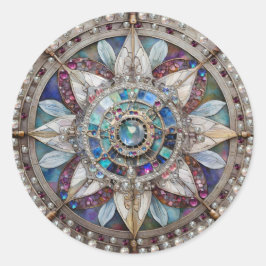 Adesivo Redondo Diamantes rosa e azuis de apphires