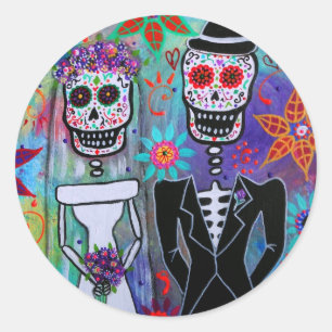 ADESIVO REDONDO DIÂMETRO DE LOS MUERTOS CASAMENTO