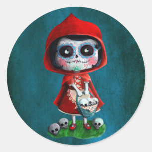 Adesivo Redondo Diâmetro de los Muertos pouca capa de equitação
