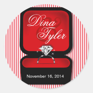 Adesivo Redondo Diamond Bling Ring Box vermelho
