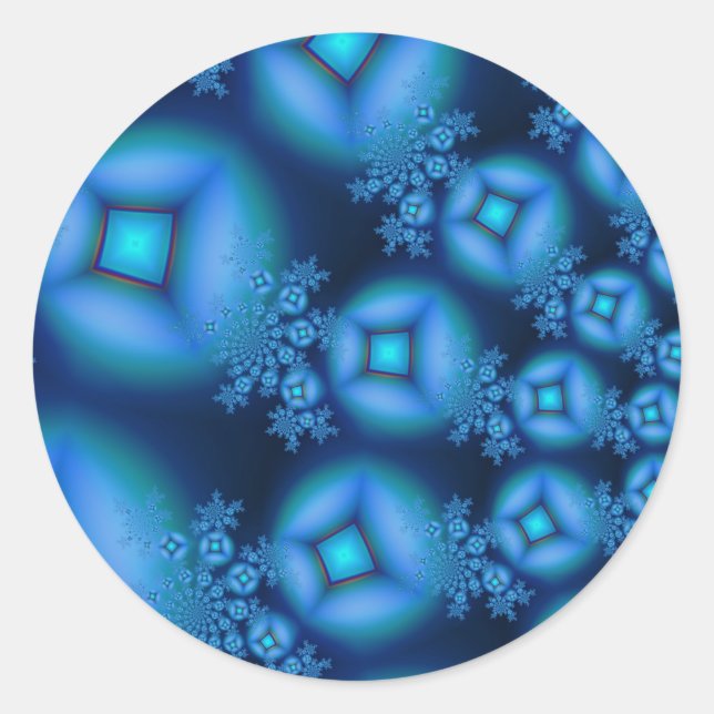 Adesivo Redondo Diamond Blueberry Trippy Psychedelic (Frente)