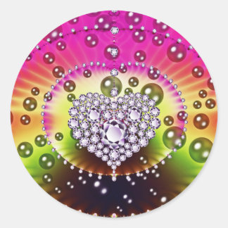 Adesivo Redondo Diamond Fractal