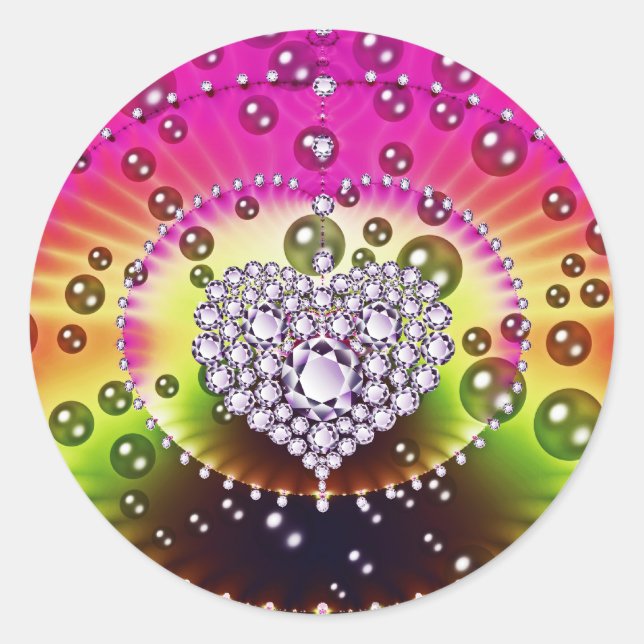 Adesivo Redondo Diamond Fractal (Frente)