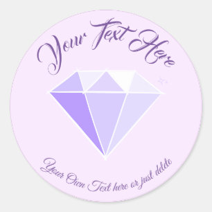 Adesivo Redondo Diamond Gemstone. Jóias. 60 Aniversário de Casamen