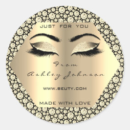 Adesivo Redondo Diamond Glitter Champaigne Dourada Feita Com Amor