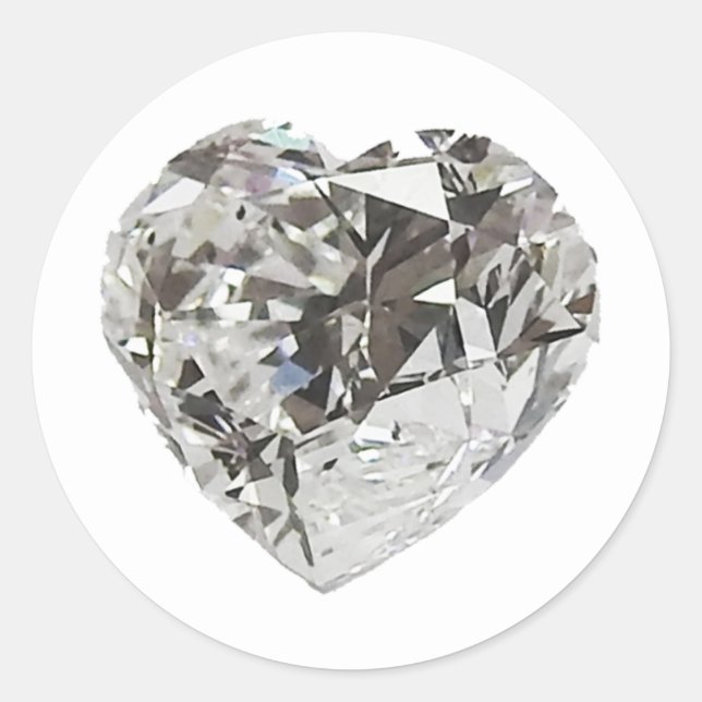 Adesivo Redondo Diamond Heart (Frente)