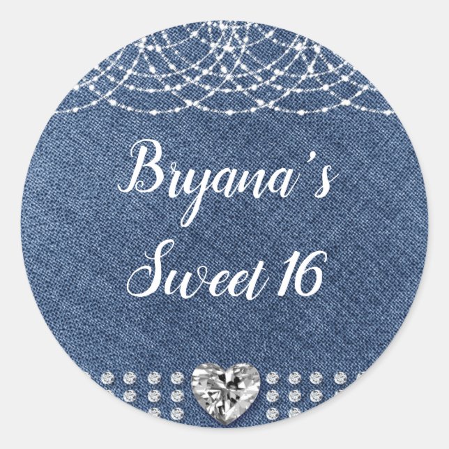 Adesivo Redondo Diamond Heart Red Glitter Sparkle Glam Modern (Frente)