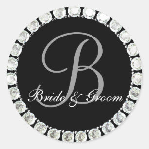 Adesivo Redondo Diamond monograma B selado personalizável