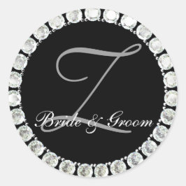 Adesivo Redondo Diamond monograma Z selado personalizável