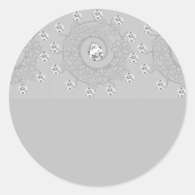 Adesivo Redondo Diamond Patterned Floral (Frente)