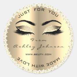 Adesivo Redondo Diamond Sparkasse White Dourado Lash Feito Com Amo