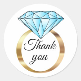 Adesivo Redondo Diamond Weding Ring Obrigado