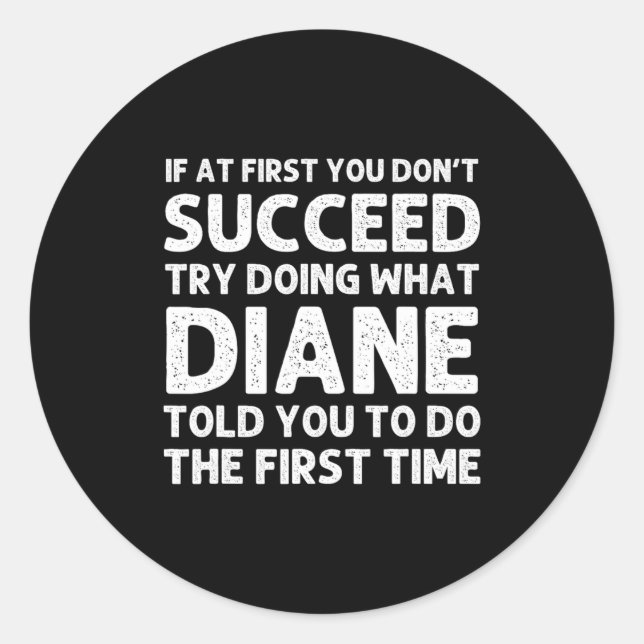 Adesivo Redondo Diane Name D Birthday Funny Christmas J  (Frente)