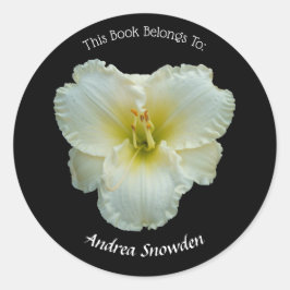 Adesivo Redondo Diário Branco 'Grande Snowbird' em Preto