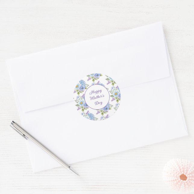 Adesivo Redondo Dias de as mães felizes (Envelope)