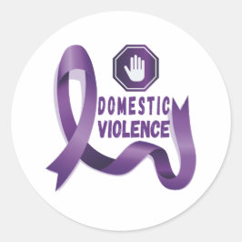 Adesivo Redondo Dias de Consciência da Violência Doméstica