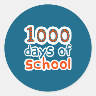 Adesivo Redondo Dias de Escola Basquetebol 1000 Esporte 1000º Dia 