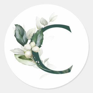 Adesivo Redondo Dias feriados MONOGRAMA amora branca