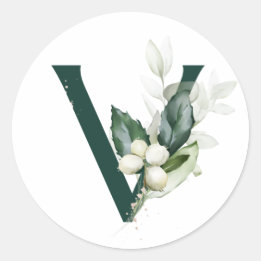 Adesivo Redondo Dias feriados MONOGRAMA amora branca