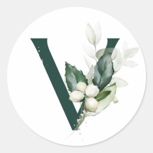 Adesivo Redondo Dias feriados MONOGRAMA amora branca