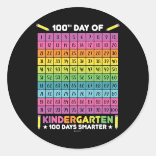 Adesivo Redondo Dias Mais Inteligentes Estudantes Do Jardim De Inf