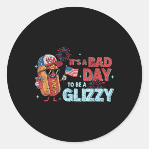 Adesivo Redondo Dias Maus Hotdog Wiener Glizzy Firework 4 de julho