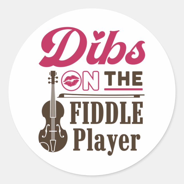 Adesivo Redondo Dibs no Namorada do Fiddler Player Fiddler Wife (Frente)