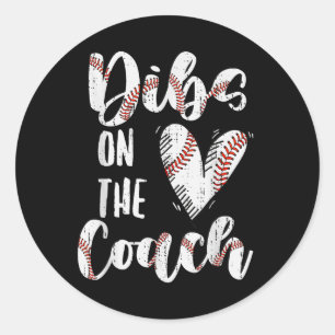 Adesivo Redondo Dibs No Treinador Da Esposa De Beisebol Engraçada