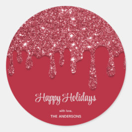 Adesivo Redondo Dica de Brilho Vermelho Personalizada