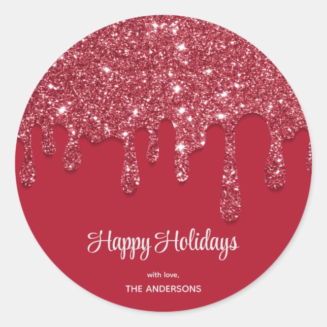 Adesivo Redondo Dica de Brilho Vermelho Personalizada (Frente)