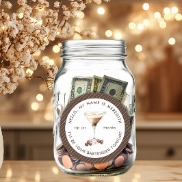 Adesivo Redondo Dica de Jar para Martini de Espresso do Barman