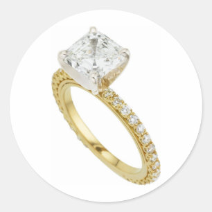 Adesivo Redondo Dica do toque do Noivado de diamante grande