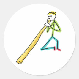 Adesivo Redondo Didgeridoo Stickman
