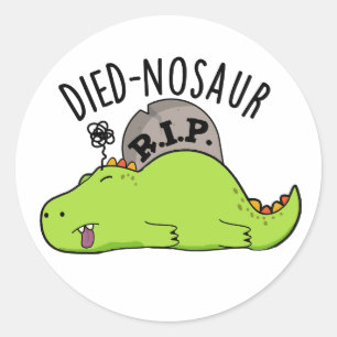 Adesivo Redondo Died-nosauro Piadas engraçadas de dinossauros 