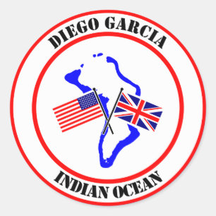 Adesivo Redondo Diego Garcia Oceano Índico