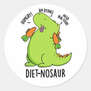 Adesivo Redondo Diet-nosauro Piadas de Dinossauro Engraçadas 