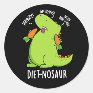 Adesivo Redondo Diet-nosauro Piadas de Dinossauro Engraçadas com F