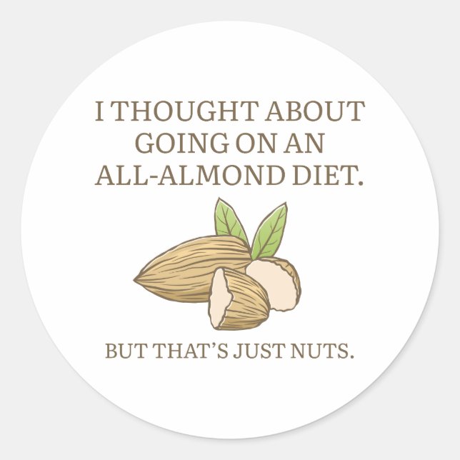 Adesivo Redondo Dieta All-Almond (Frente)