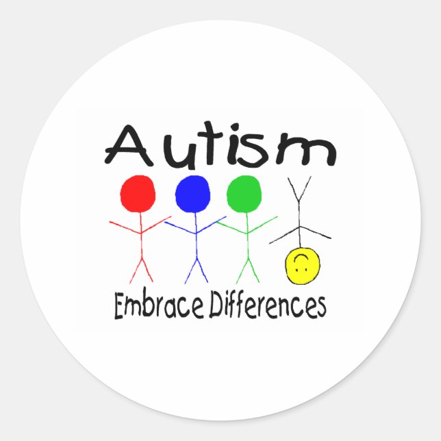 Adesivo Redondo Diferenças de Embrace (Pessoas) (Frente)