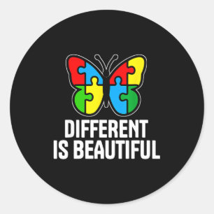 Adesivo Redondo Diferente é lindo mês de conscientização do autism