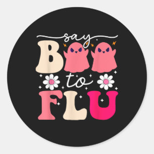 Adesivo Redondo Diga Boo Aos Nurs Fantasmas Da Flu Dia de as Bruxa