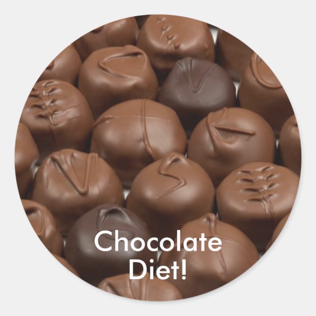 Adesivo Redondo Diga isso com Chocolate! (Frente)
