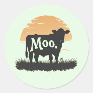 Adesivo Redondo Diga Moo — Bonita Prata-Vaca