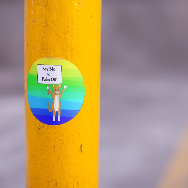 Adesivo Redondo Diga não ao óleo de palma Eco (Criador carregado)